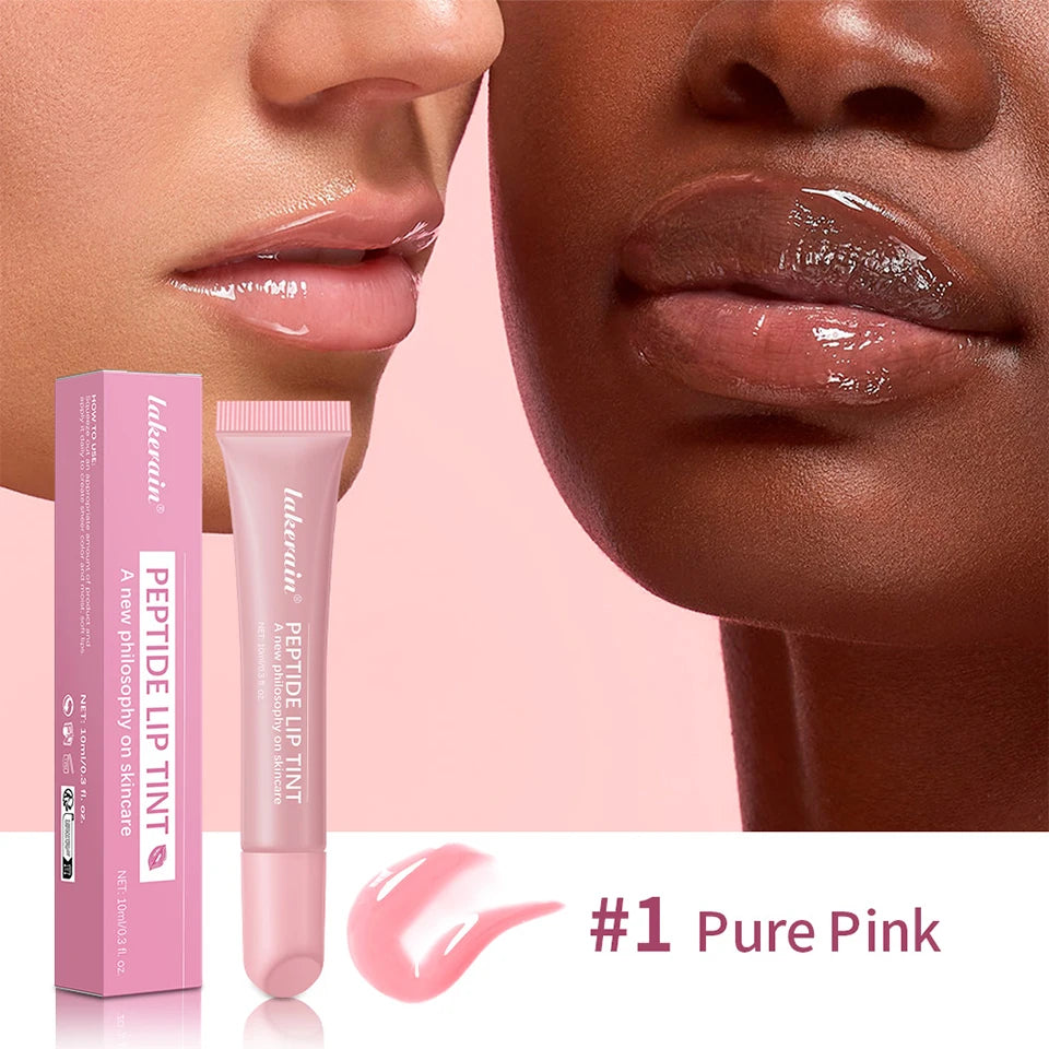 Peptide Lip Tint and Hydrating Lip Gloss for Daily Makeup and Lip Care Routine