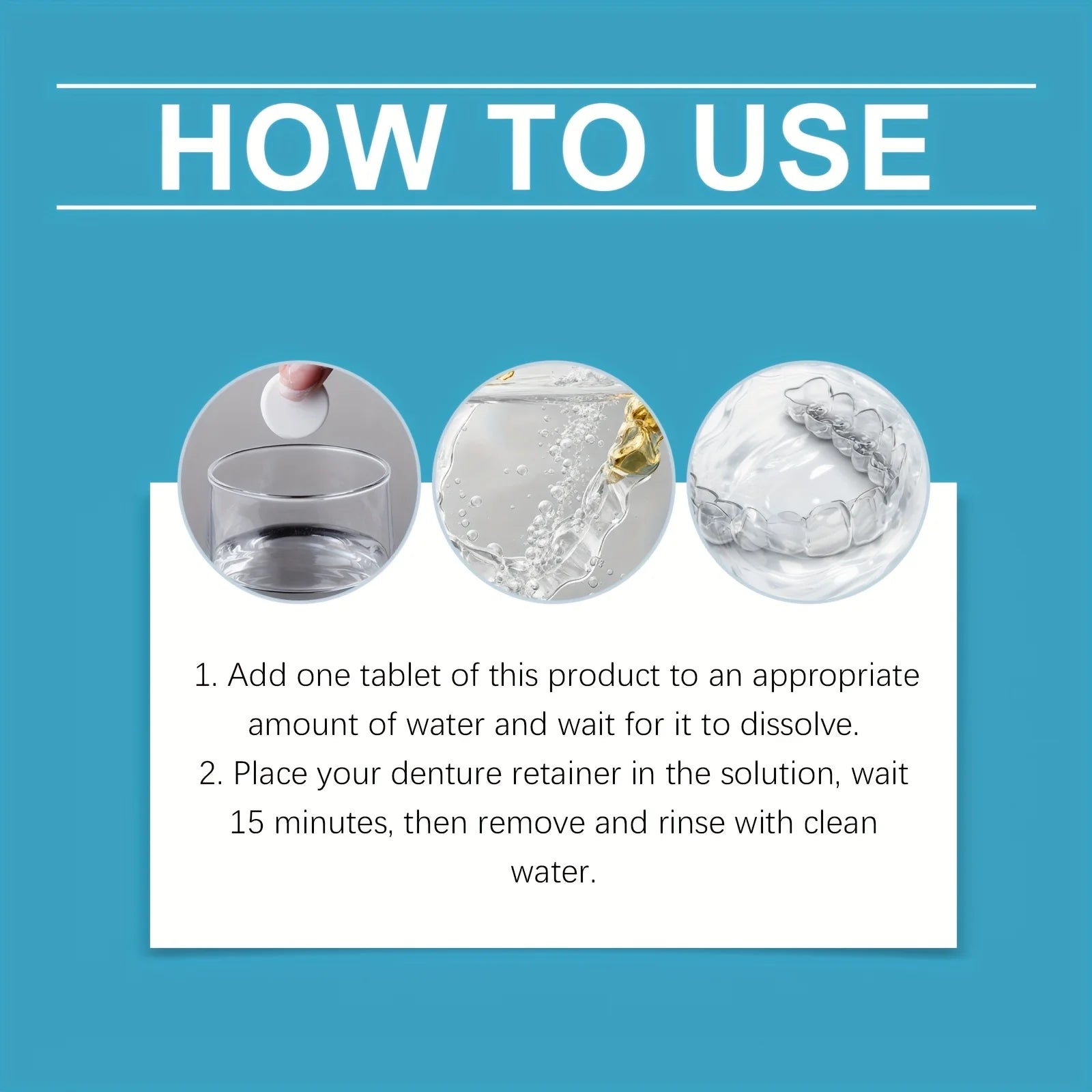 Denture Cleaning Tablets and Effervescent Soak Kit for Daily Dental Hygiene - 5