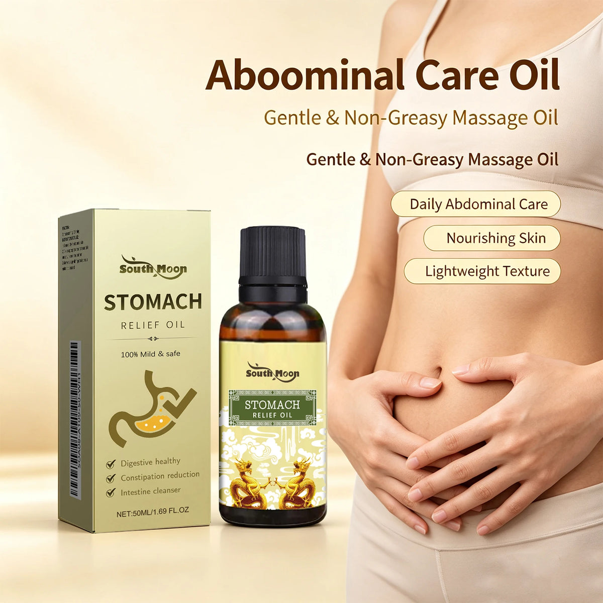 Stomach Relief Oil and Constipation Massage Oil for Daily Abdominal Skin Comfort