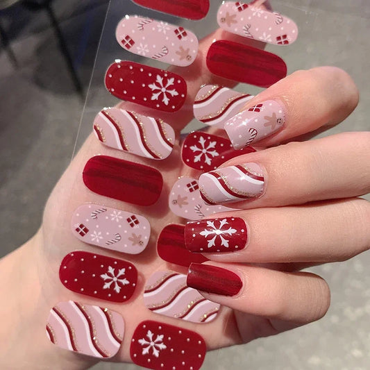 Christmas Nail Sticker and Holiday Gel Wrap for Winter Party Decorations