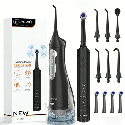 Electric Toothbrush and Water Flosser Combo for Daily Oral Hygiene Routine