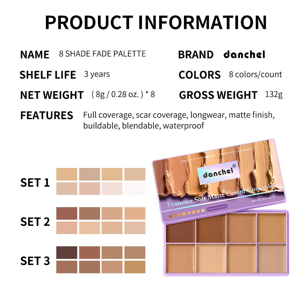Cream Concealer Palette and Contour Kit for Flawless Makeup and Full Coverage