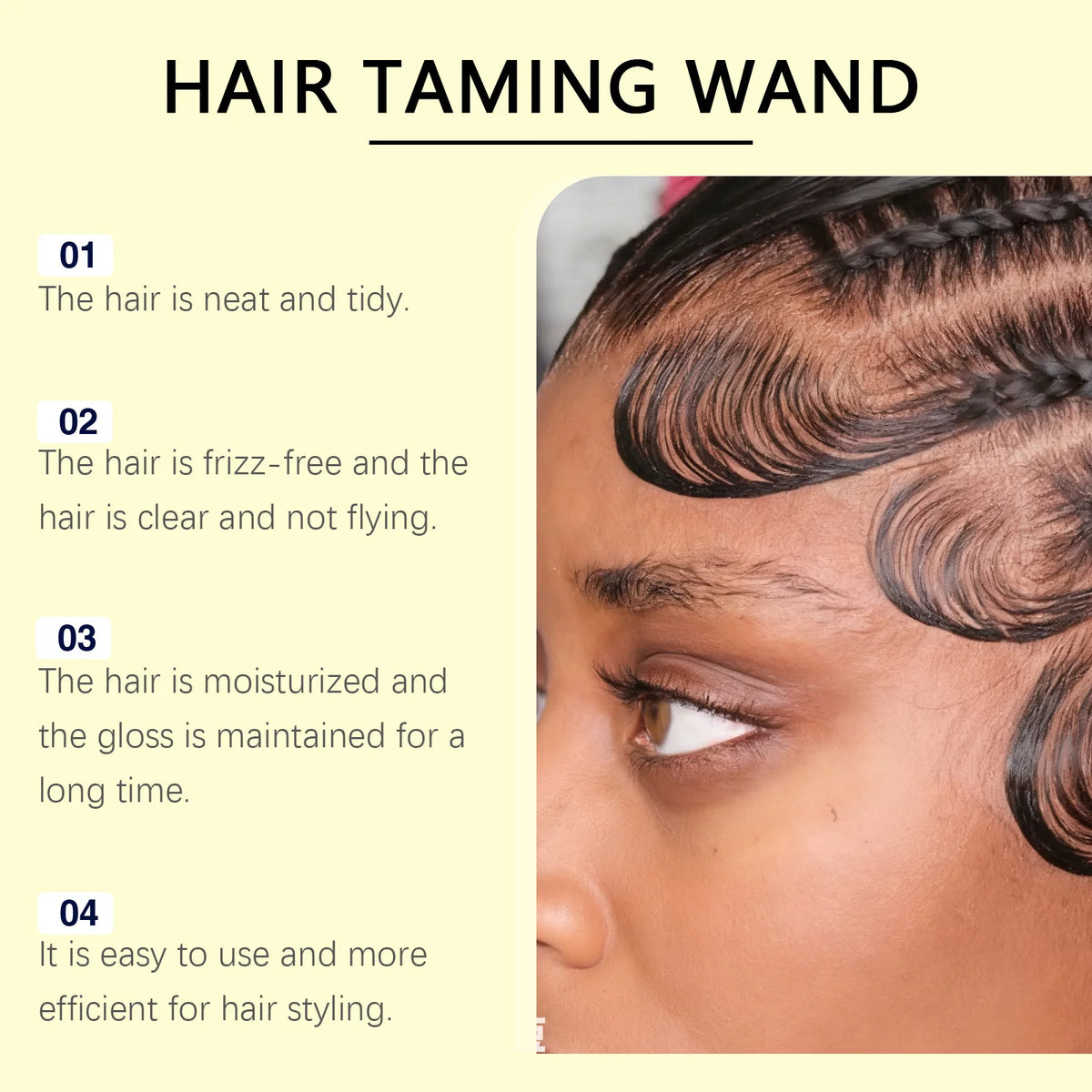 Hair Taming Wand and Flyaway Smoothing Stick for Sleek Hairstyles Daily