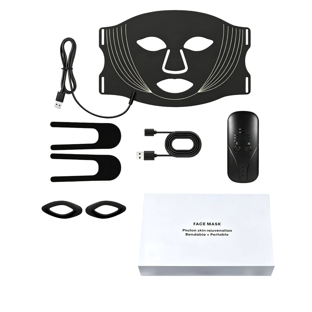 LED Face Mask and Light Therapy Device for Professional Skincare at Home Treatments