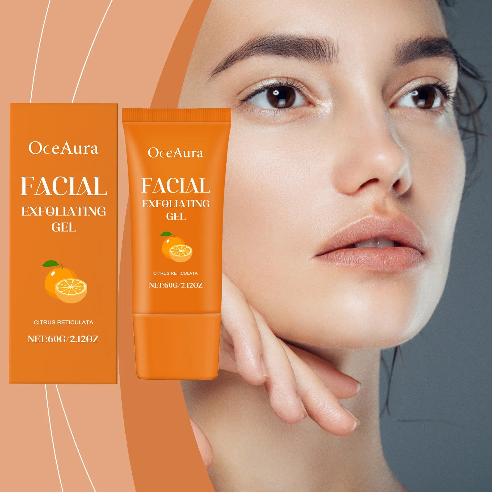 Orange Exfoliating Gel and Facial Scrub Cleanser for Brightening Dull Skin - 2