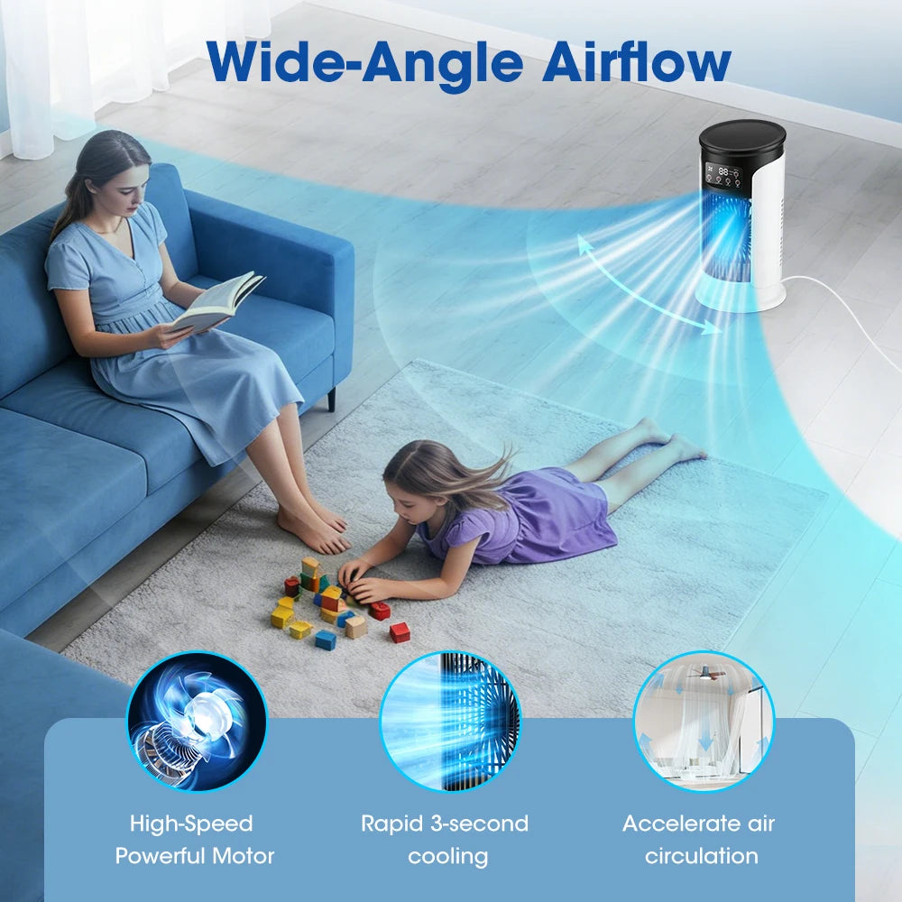Portable Air Cooling Fan and Desktop Humidifier for Office and Home Cooling