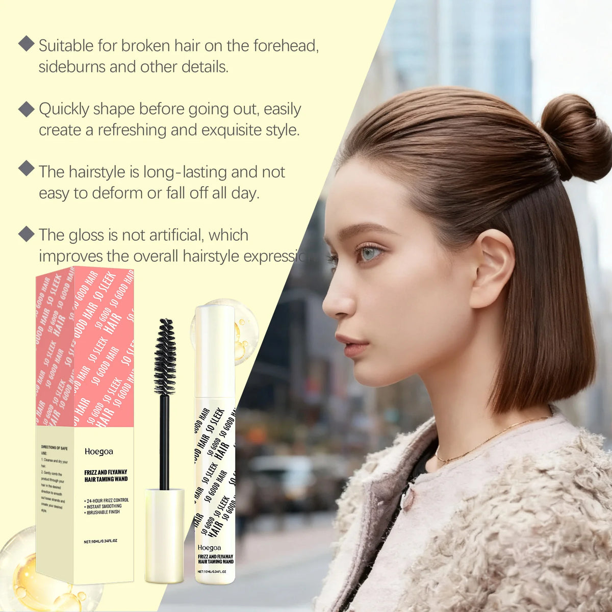 Hair Taming Wand and Flyaway Smoothing Stick for Sleek Hairstyles Daily