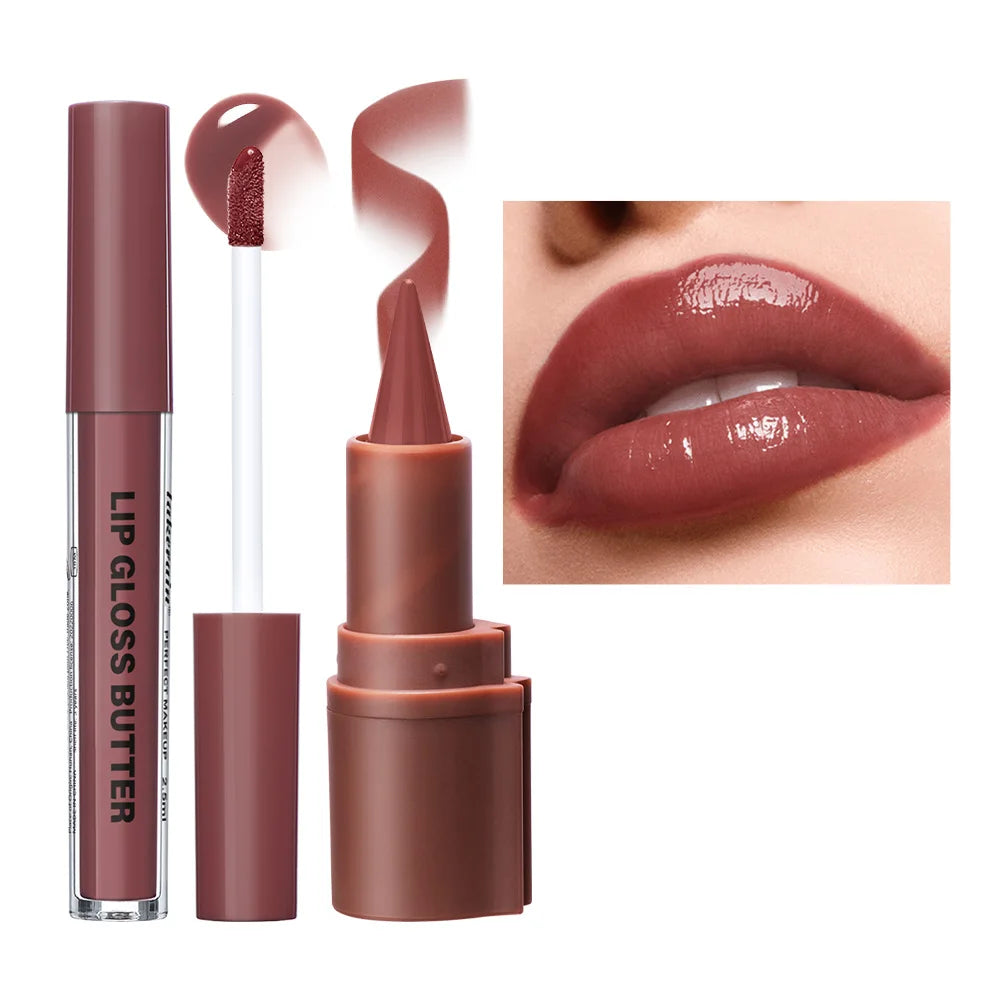 Lip Liner and Lip Gloss Set for Daily Makeup and Precision Lip Contouring - 1