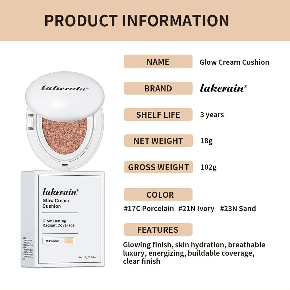 Cream Cushion Foundation and Dewy Glow Makeup for a Natural Hydrated Complexion