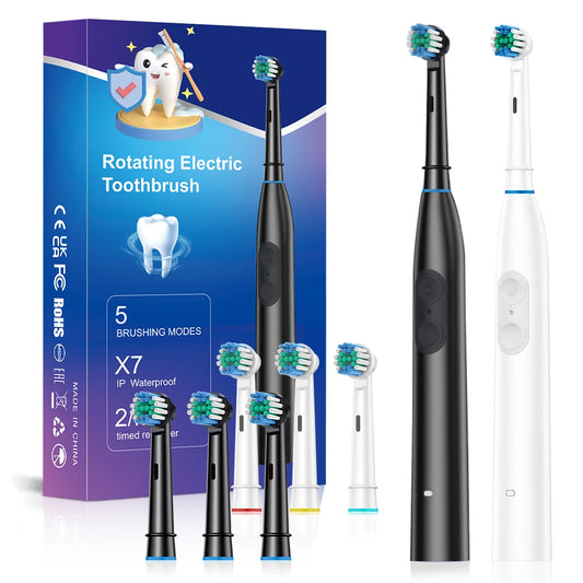 Electric Toothbrush and Rechargeable Cleaning Brush for Daily Oral Hygiene Care
