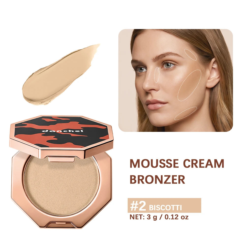 Cream Mousse Bronzer and Face Contour Makeup for Daily Sculpting and Tanning