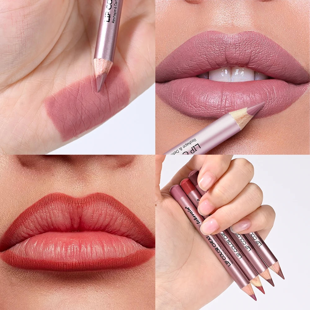 Matte Lip Liner and Waterproof Lip Contour Pencil for Defining Shapes Daily