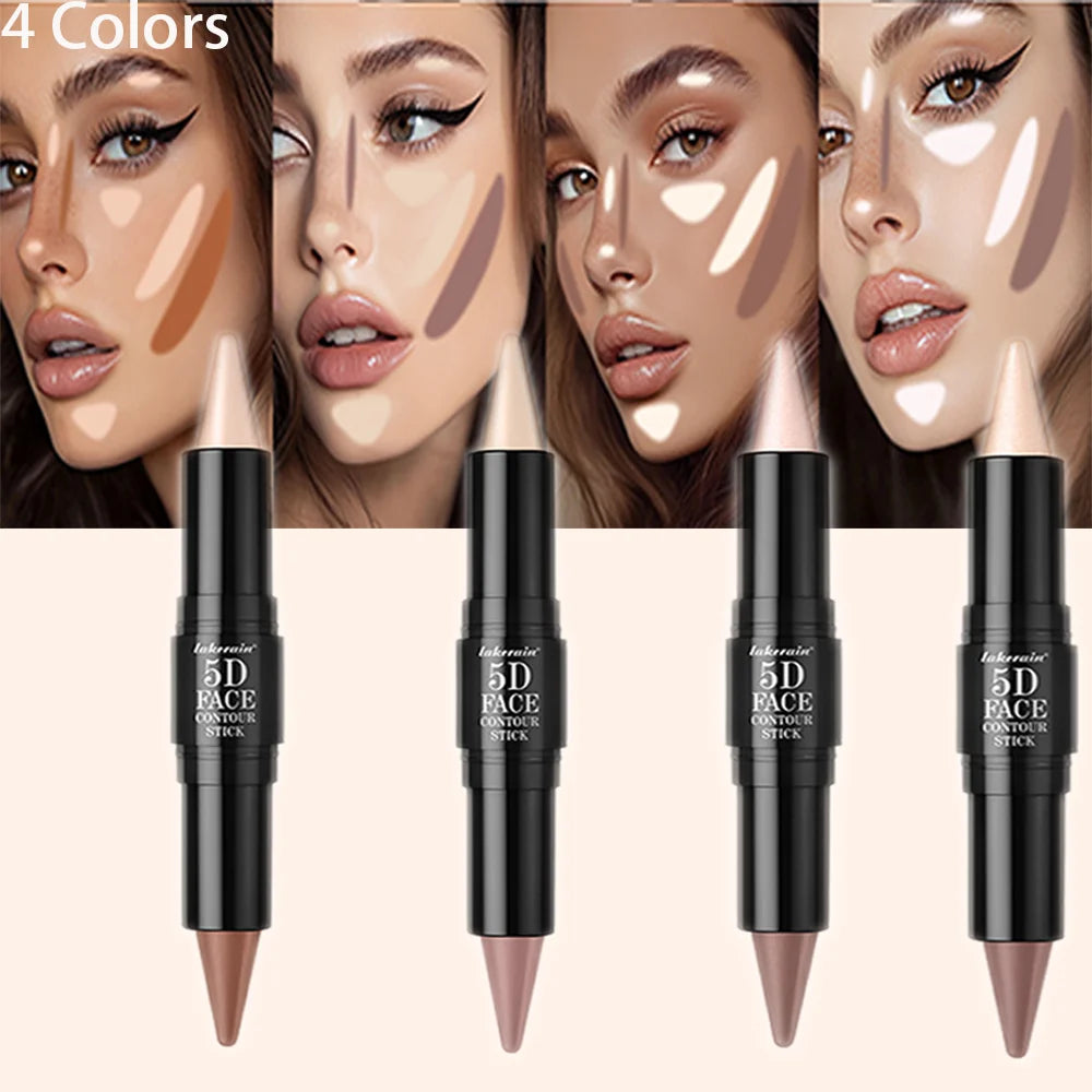 Dual Ended Contour Stick and Face Highlighter for Perfect Sculpted Makeup Looks