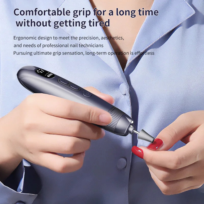 Electric Nail Drill and Manicure File Set for Salon Quality Home Nail Care