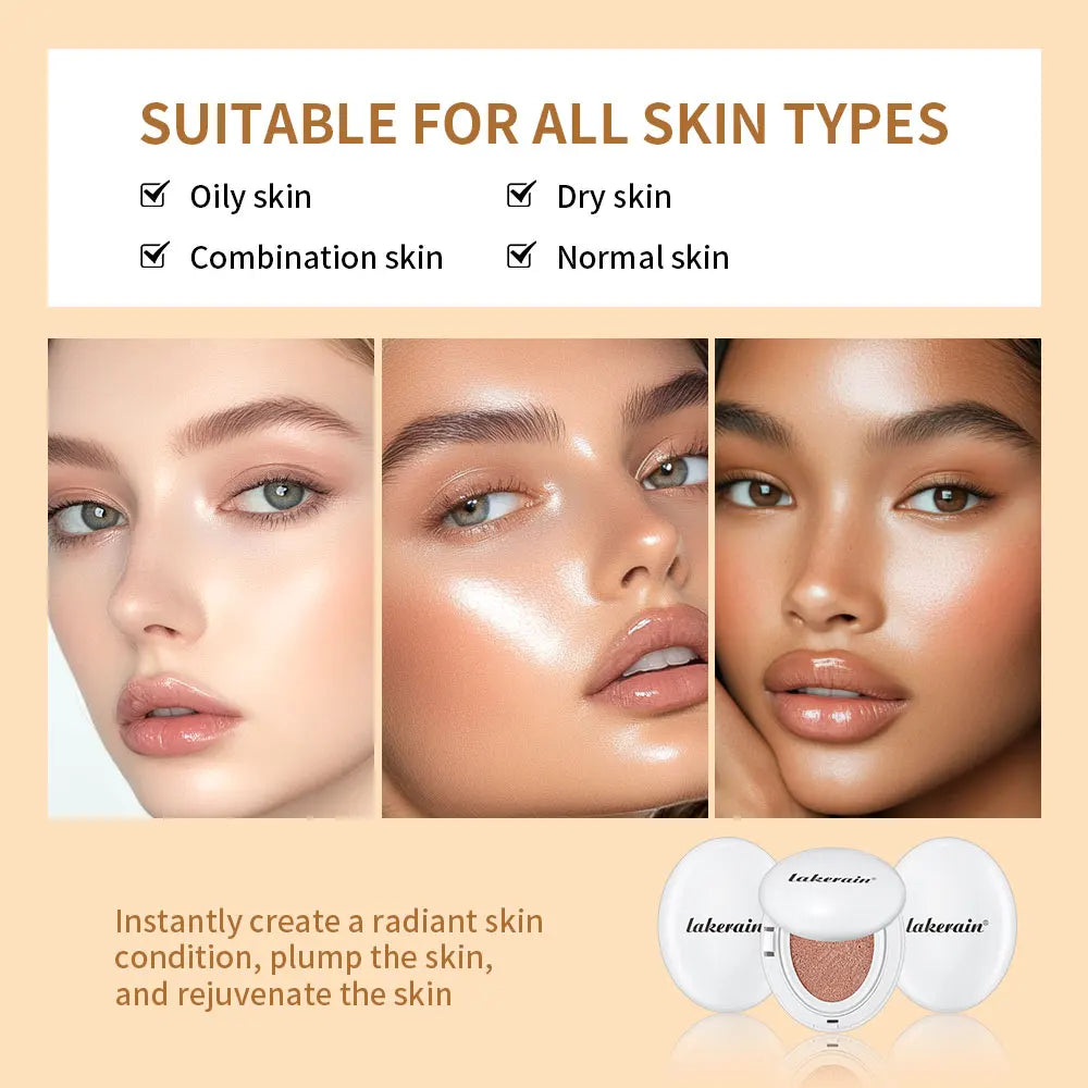Cream Cushion Foundation and Dewy Glow Makeup for a Natural Hydrated Complexion