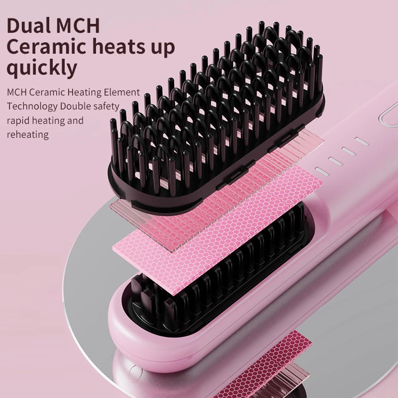Hair Straightening Brush and Heated Smoothing Comb for Quick Daily Styling - 5