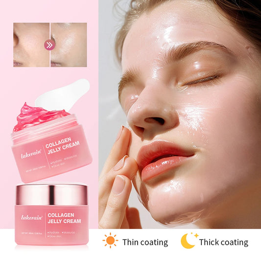 Collagen Jelly Cream and Hydrating Face Gel for Daily Skincare Routine