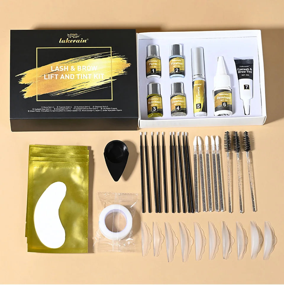 Lash Lift and Brow Tinting Kit and Eyelash Perm Set for Professional Salon Use
