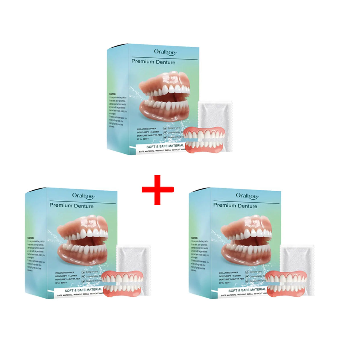 Silicone Denture Set and Temporary False Teeth for Improving Your Smile and Confidence