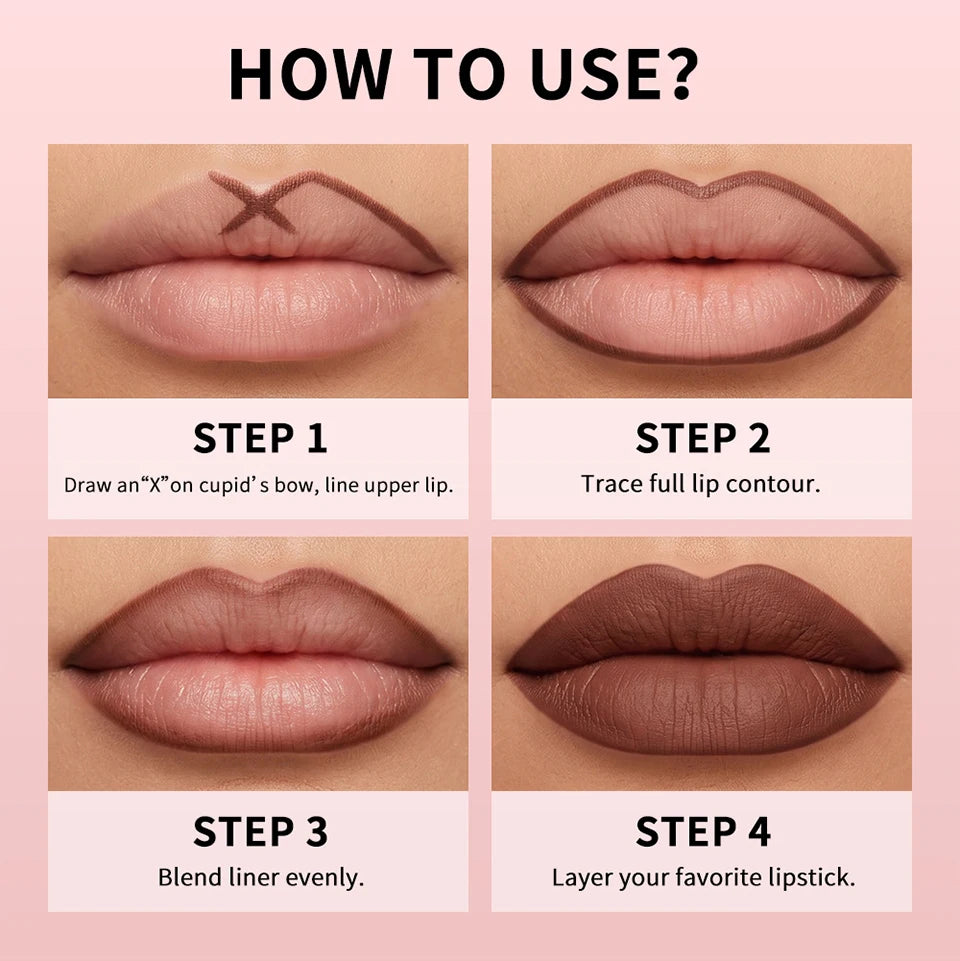 Stain Lip Liner and Matte Contour Pen for Defined Lips and Long Lasting Wear - 17