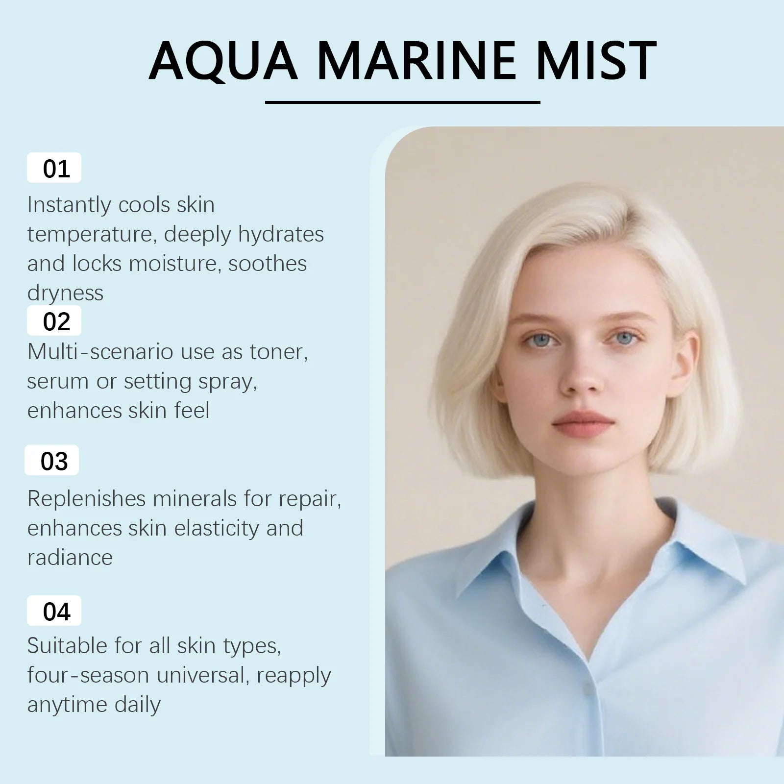 Sea Water Hydrating Mist and Moisturizing Face Spray for Daily Skin Refreshing - 10