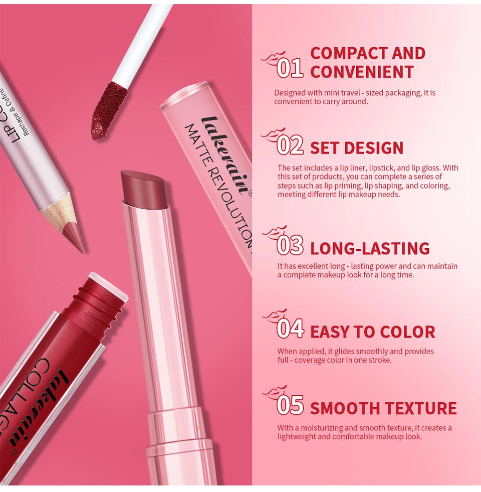 Lip Liner and Lipstick Makeup Set for Perfect Daily and Travel Lip Styling - 9