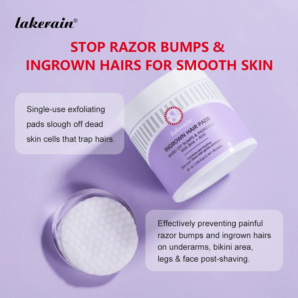 Ingrown Hair Pads and Razor Bump Treatment for Smooth Skin After Shaving