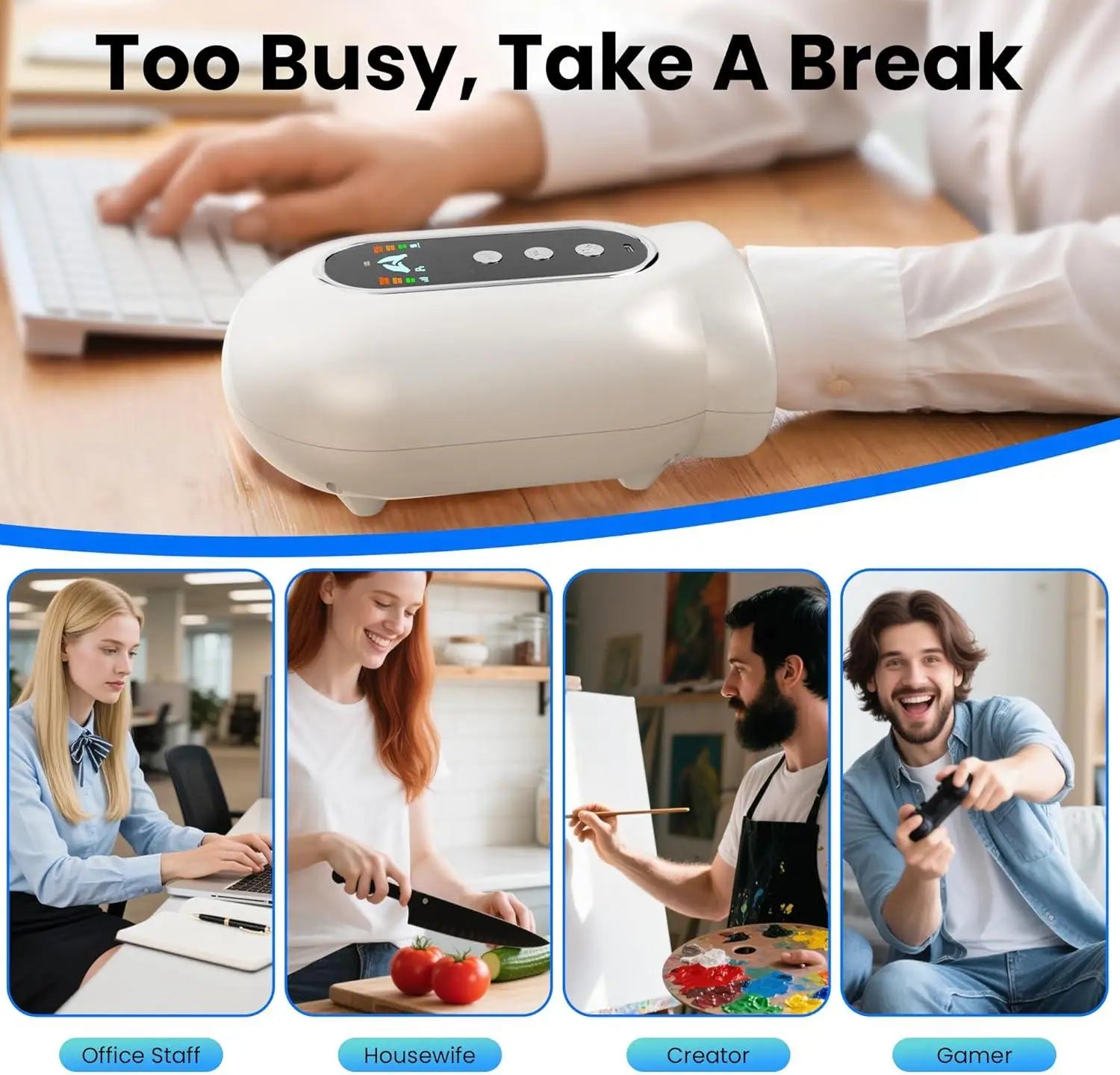 Hand Massager and Electric Palm Compression Machine for Pain Relief and Recovery - 6