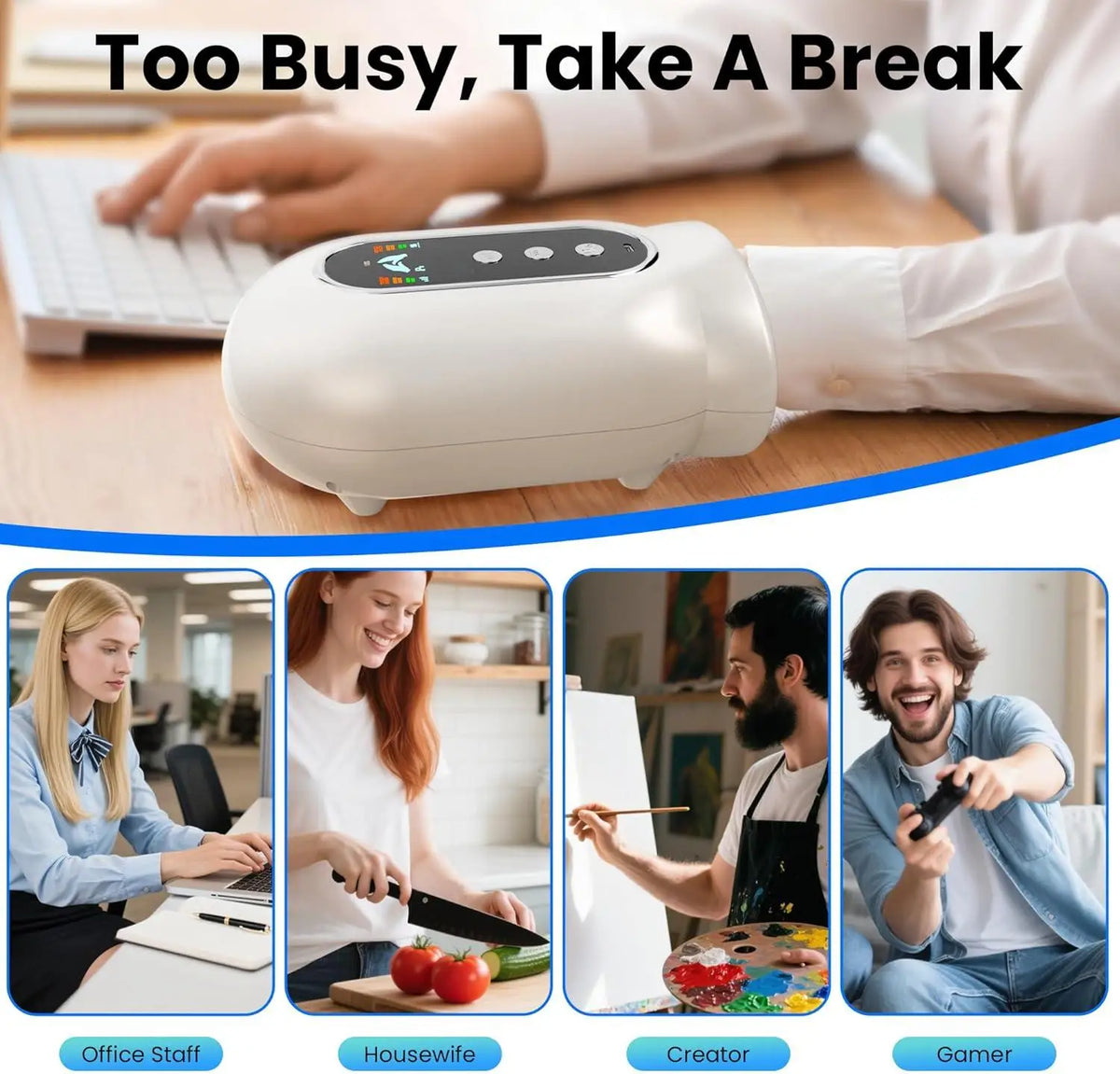 Hand Massager and Electric Palm Compression Machine for Pain Relief and Recovery
