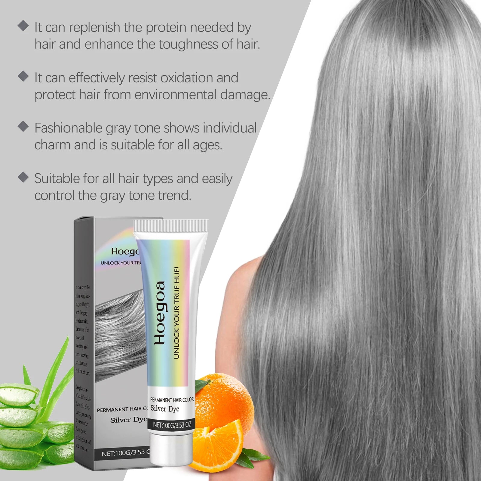 Permanent Silver Hair Dye and Gray Hair Color Cream for Salon Quality Results - 15