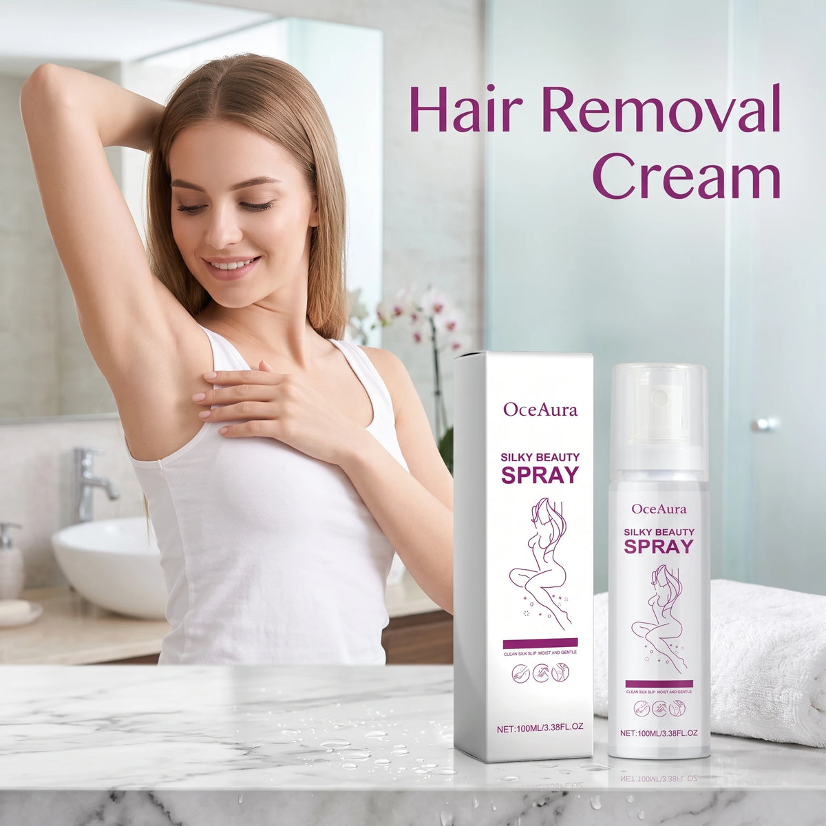 Body Hair Remover Spray and Depilatory Mousse for Smooth Skin Maintenance