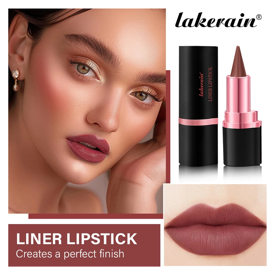 Matte Lip Liner and Lipstick Pen for Long Lasting Waterproof Daily Makeup Look