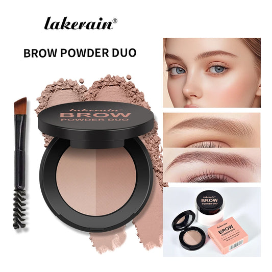 Eyebrow Powder Duo and Brow Makeup Kit for Natural Defined Brows and Contouring