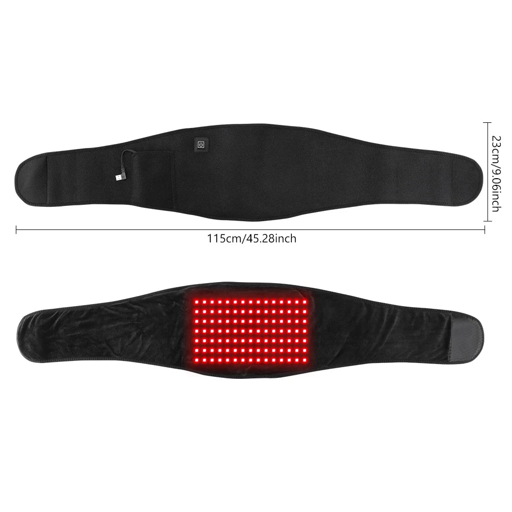 Red Light Waist Belt and Heating Pad for Muscle Relief at Home or the Office