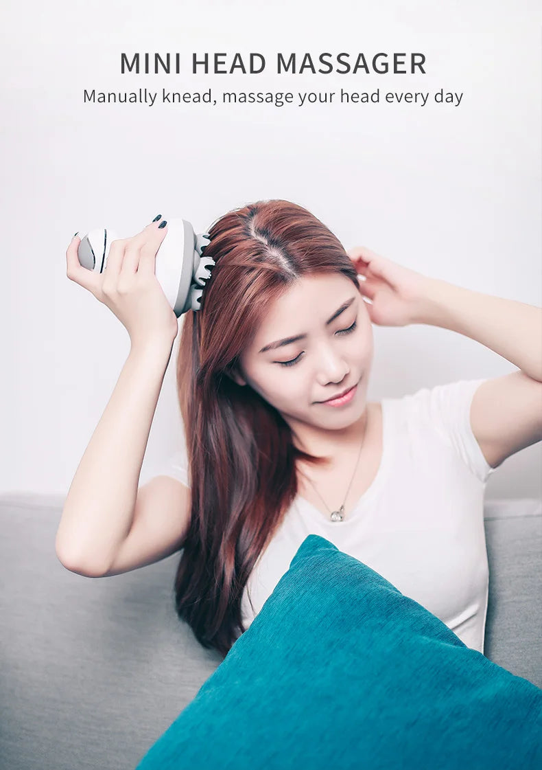 Electric Scalp Massager and Handheld Head Scratcher for Deep Stress Relief