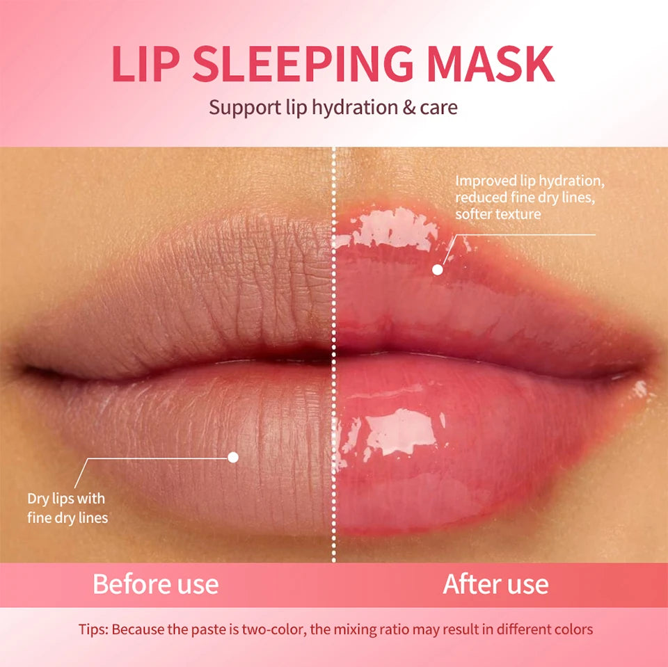 Lip Sleeping Mask and Hydrating Lip Balm for Dry Cracked Lips Overnight Repair