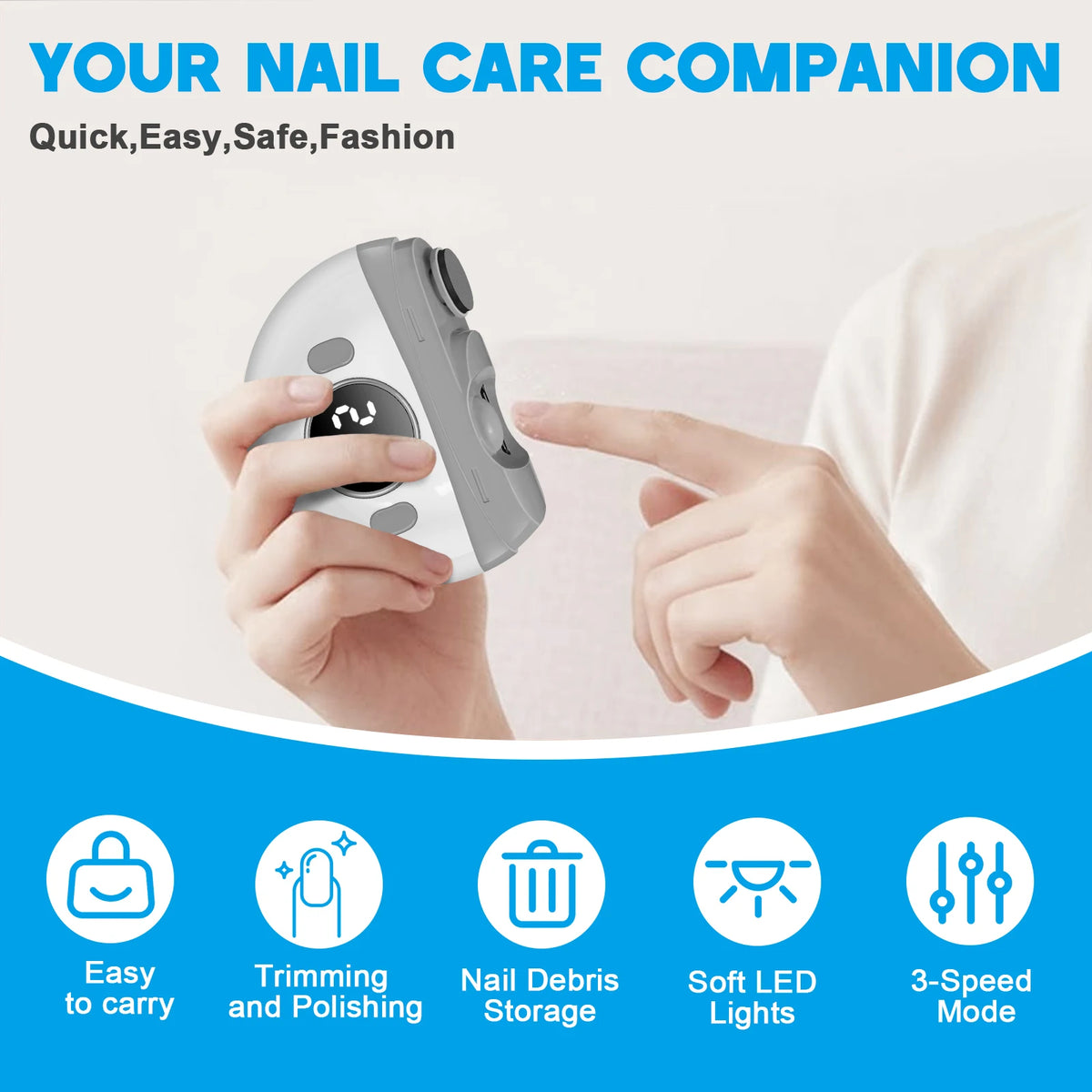 Electric Nail Clipper and Automatic Nail Trimmer for Seniors Adults and Babies