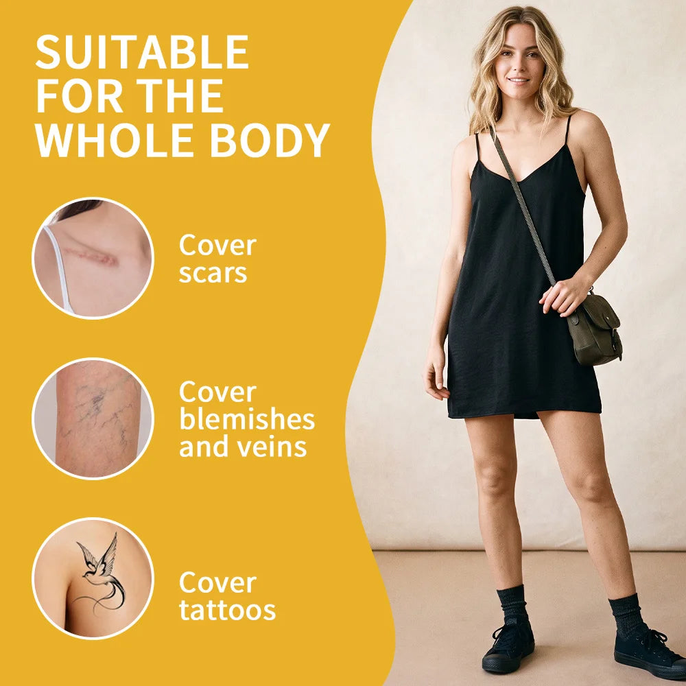 Body Concealer and Full Coverage Foundation for Flawless Skin and Tattoos - 4