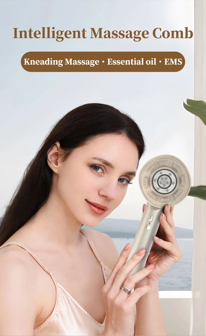 Electric Scalp Massager and Hair Oil Applicator Brush for Daily Hair Care
