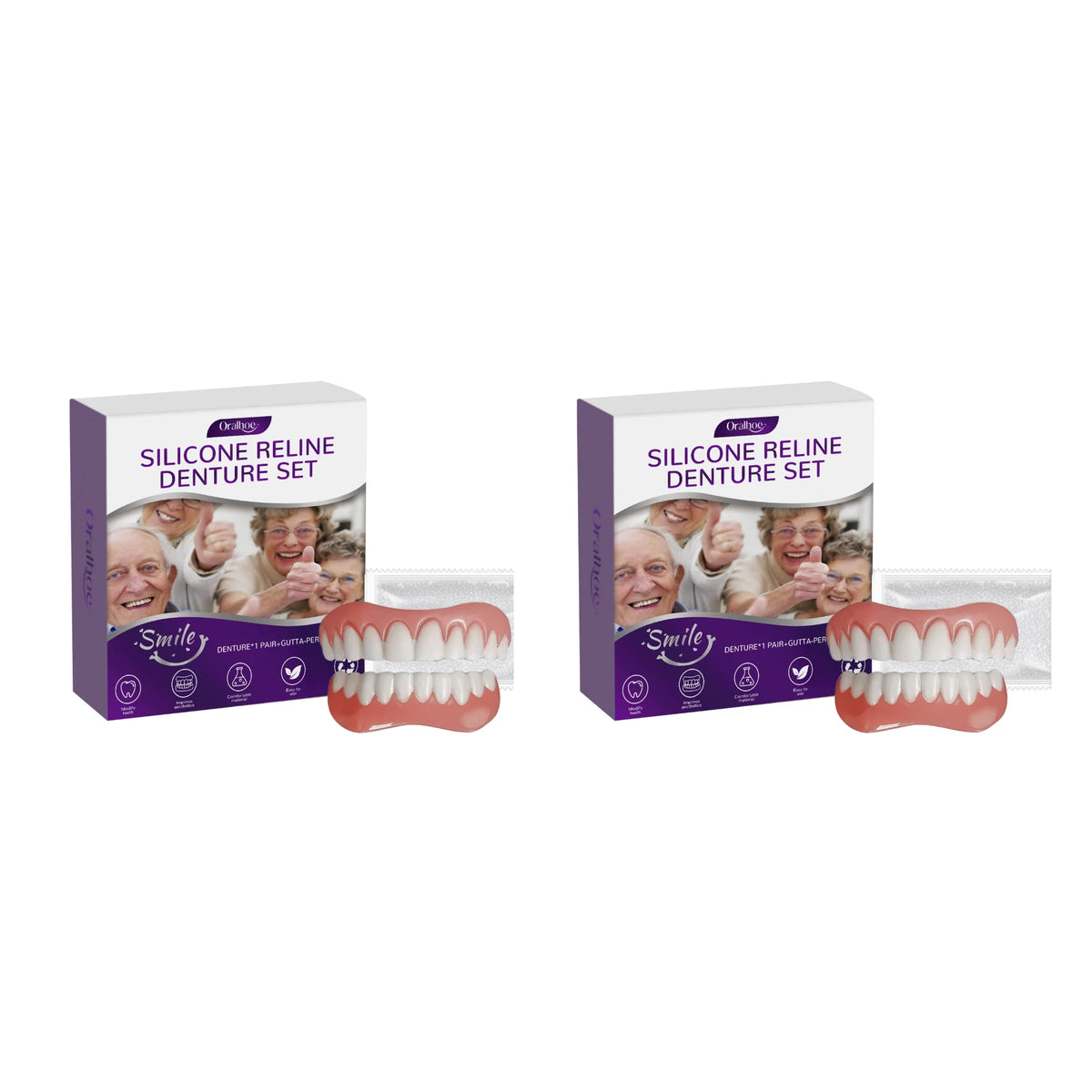 Cosmetic Denture Kit and Fake Teeth Set for a Natural Smile and Confident Look
