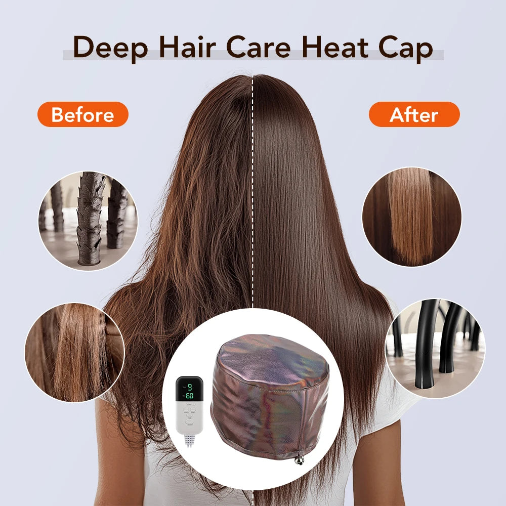 Hair Steamer Cap and Thermal Heat Hat for Deep Conditioning Treatment at Home Use