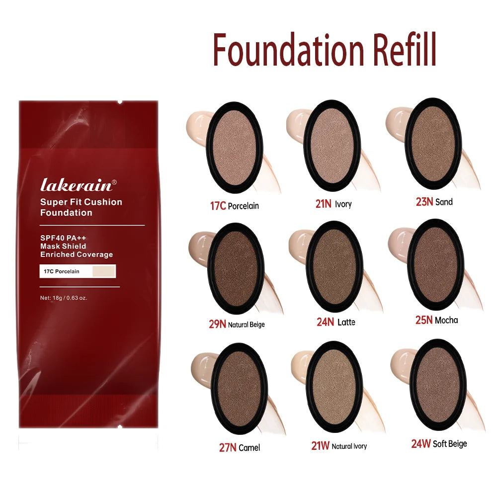 Cushion Foundation Refill and Compact Makeup for Long Lasting Daily Coverage