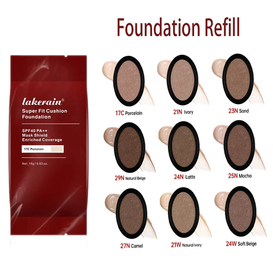 Cushion Foundation Refill and Compact Makeup for Long Lasting Daily Coverage