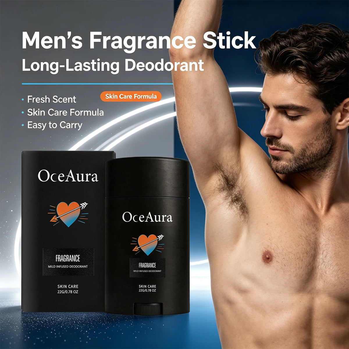 Men Solid Deodorant Stick and Underarm Odor Control for Daily Freshness