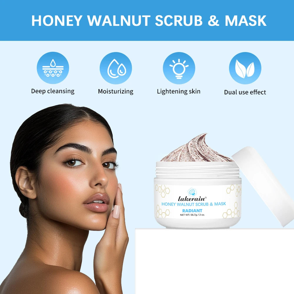 Honey Facial Scrub and Exfoliating Face Mask for Radiant Skin and Deep Cleansing