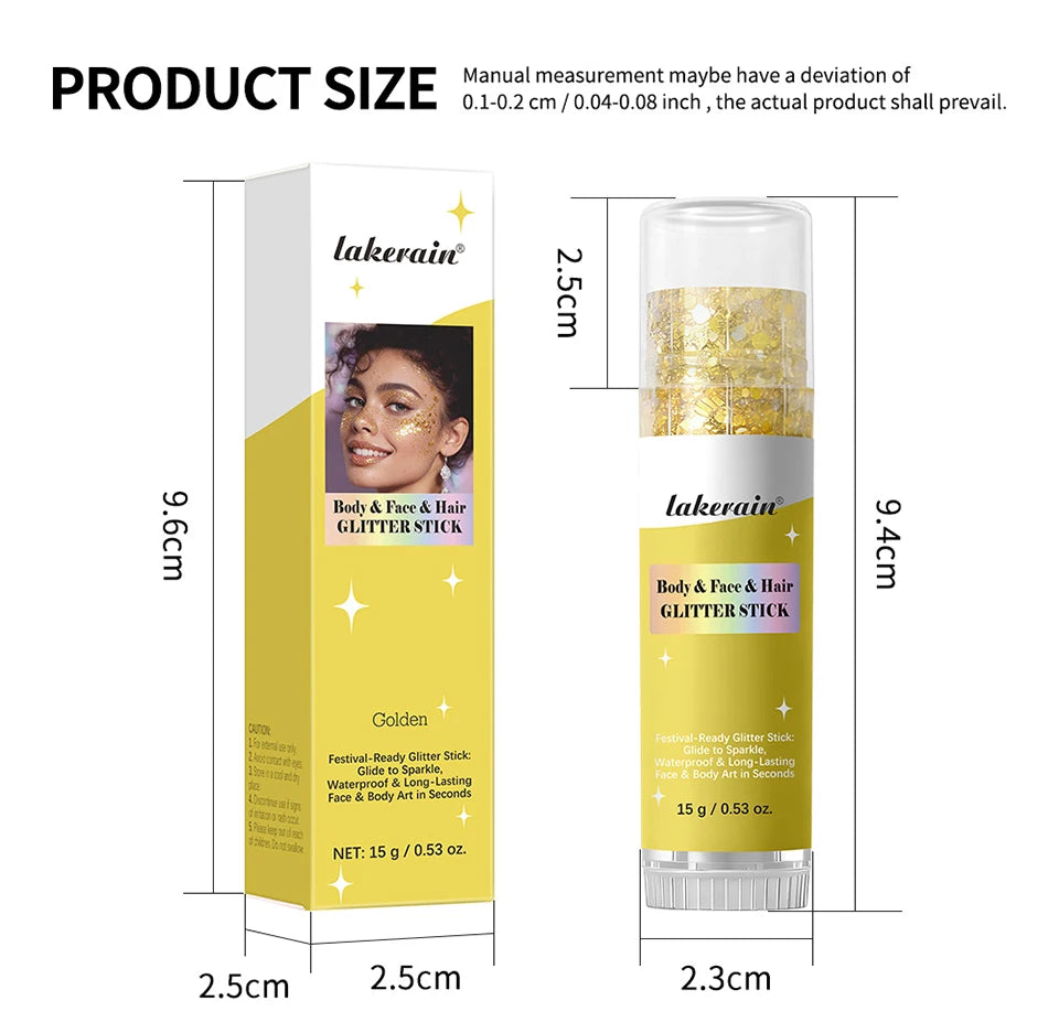 Body Shimmer Stick and Glitter Glow Balm for Festival and Party Makeup Looks - 17
