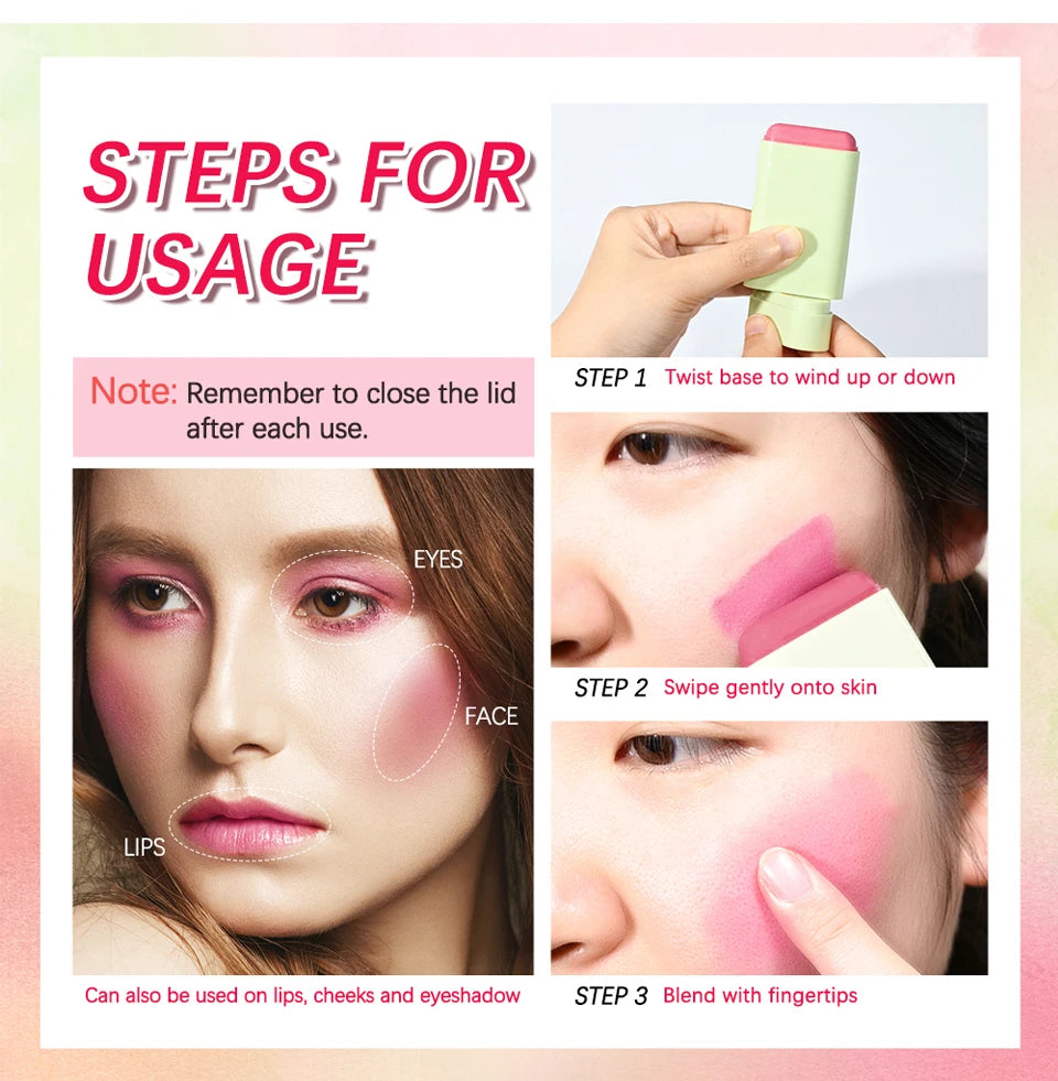 Tinted Moisture Stick and Cream Blush for Natural Daily Makeup Looks - 16
