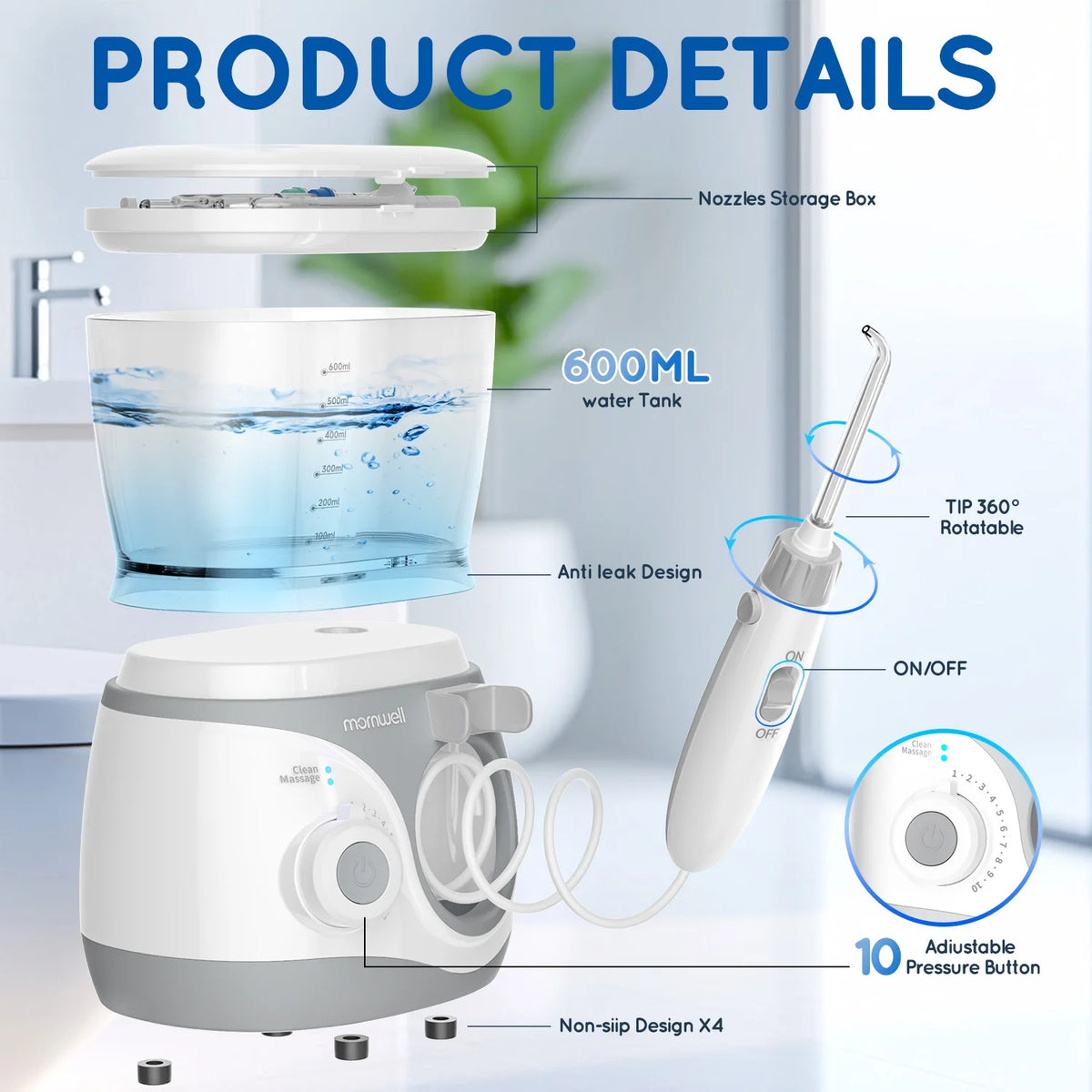 Water Flosser and Oral Irrigator for Deep Teeth Cleaning and Gum Health Care