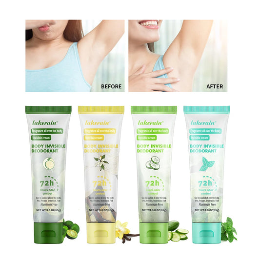 Body Invisible Deodorant and Antiperspirant Cream for Long Lasting Odor Control