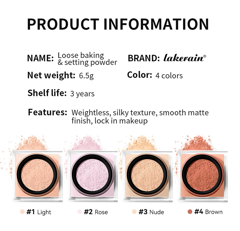 Matte Loose Baking Powder and Finishing Dust for Daily Makeup Oil Control